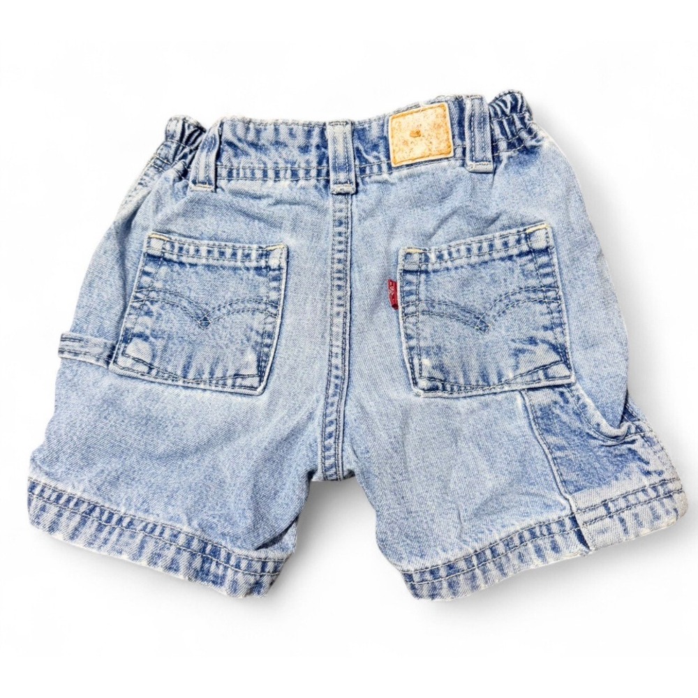Vintage Levi's Toddler Denim Carpenter Shorts Size 4 Light Wash USA Style